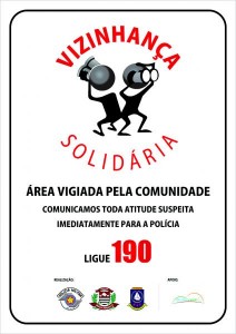 Placa Vizinhança Solidária